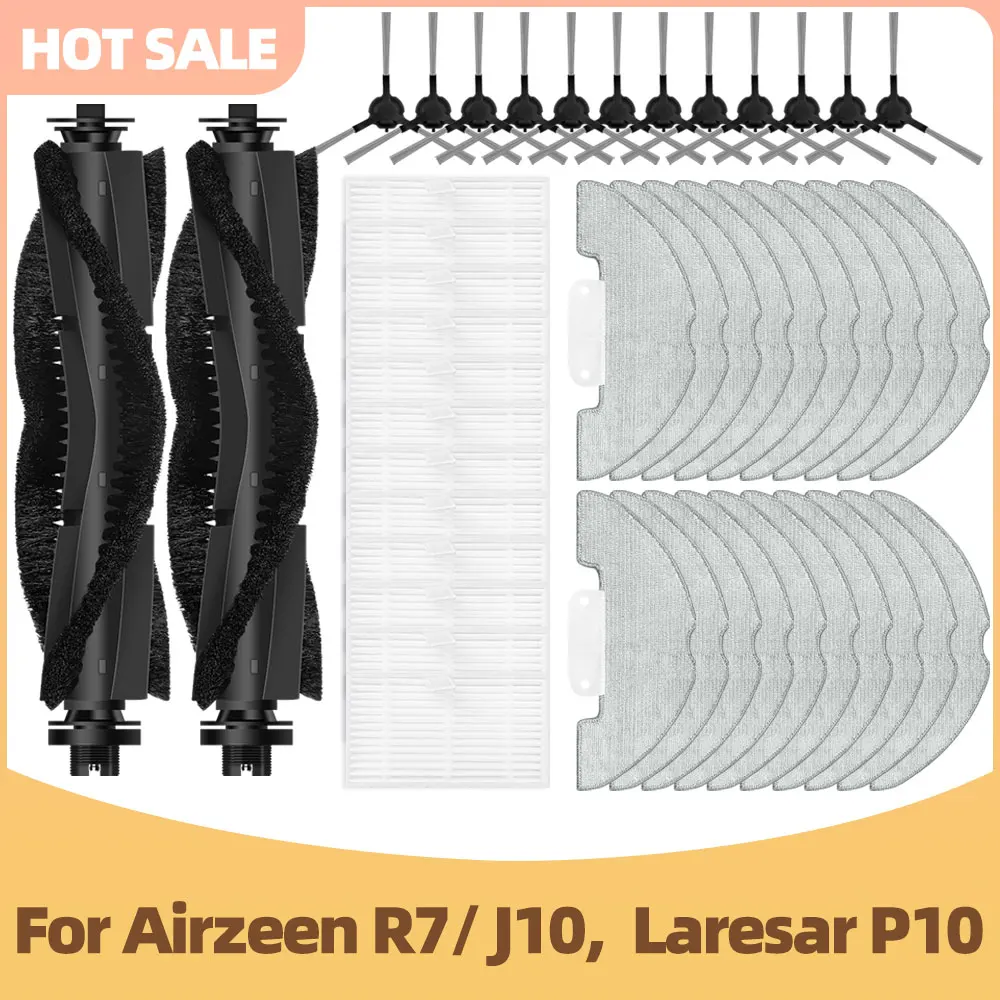 

Совместимо с Airzeen R7 / J10, Laresar P10 Запчасти для пылесоса Основная и боковая щётка Фильтр Тряпка для мытья Аксессуары для замены