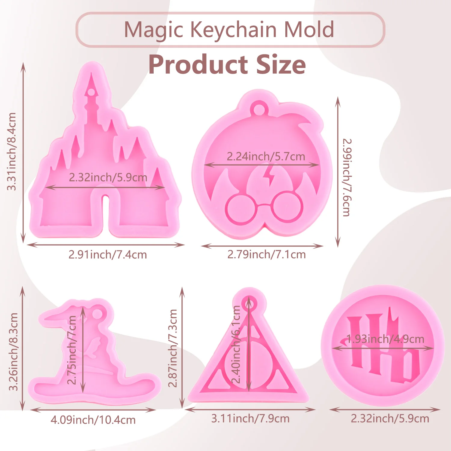 Shiny Magic Boy Witch Hat Castle Mold DIY keychain Silicone Molds Craft keyRing Pendant Jewelry Keychains Epoxy Resin Mould