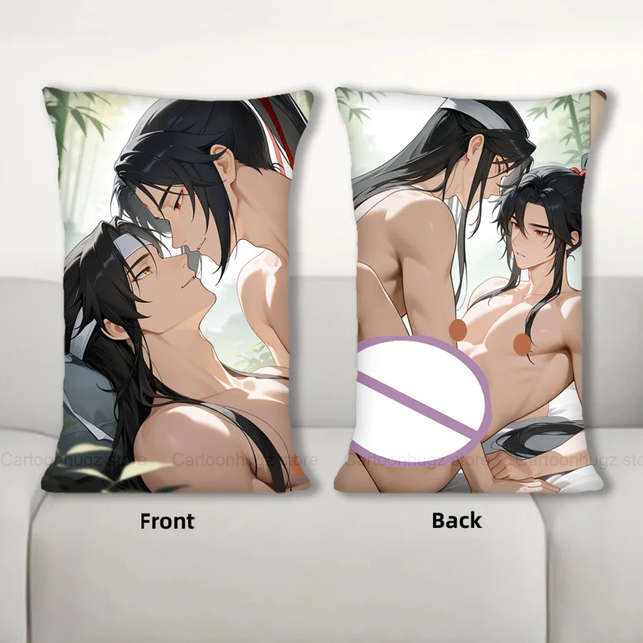 وسادة أنيمي وي Wuxia Lan Wangji Dakimakura Nsfw نصف الجسم وسادة كرتونية طباعة مزدوجة الجانب
