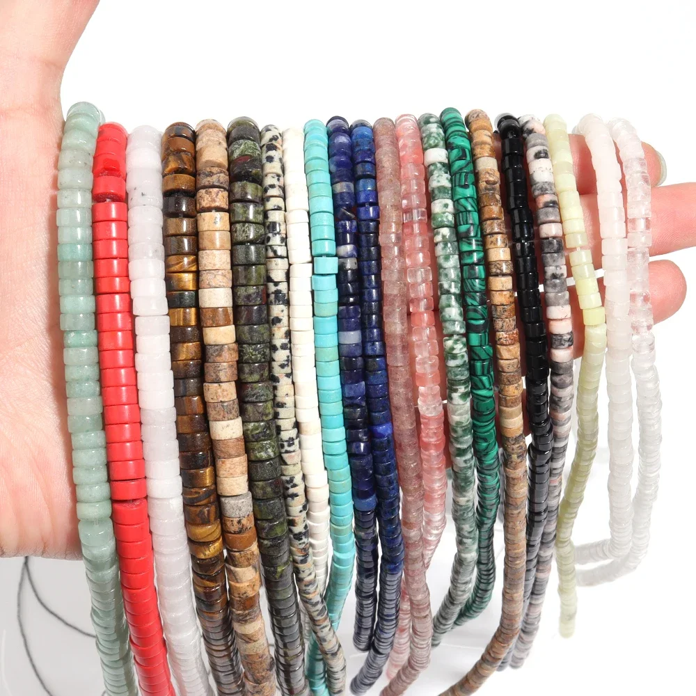 4/6mm Natuursteen Rondelle Kraal Veelkleurige Jades Amazoniet Aventurijn Spacer Kralen voor DIY Sieraden Armband Ketting Maken - afbeelding 2