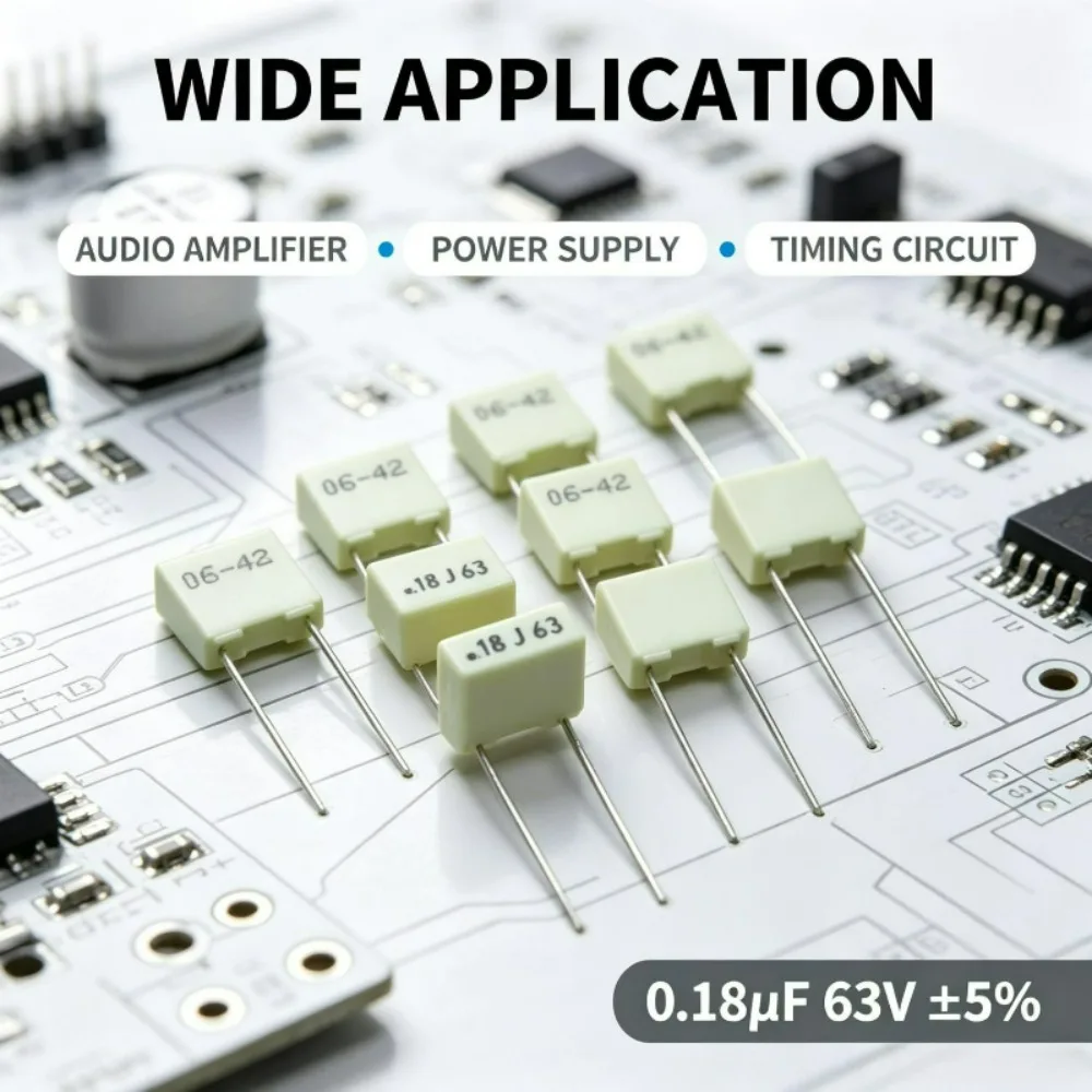 20pcs/lot AV R82 Series 0.18uf 63V 180nf u18 184 J Brand New 5mm General Purpose Polyester Film Capacitors R82DC3180KT60J