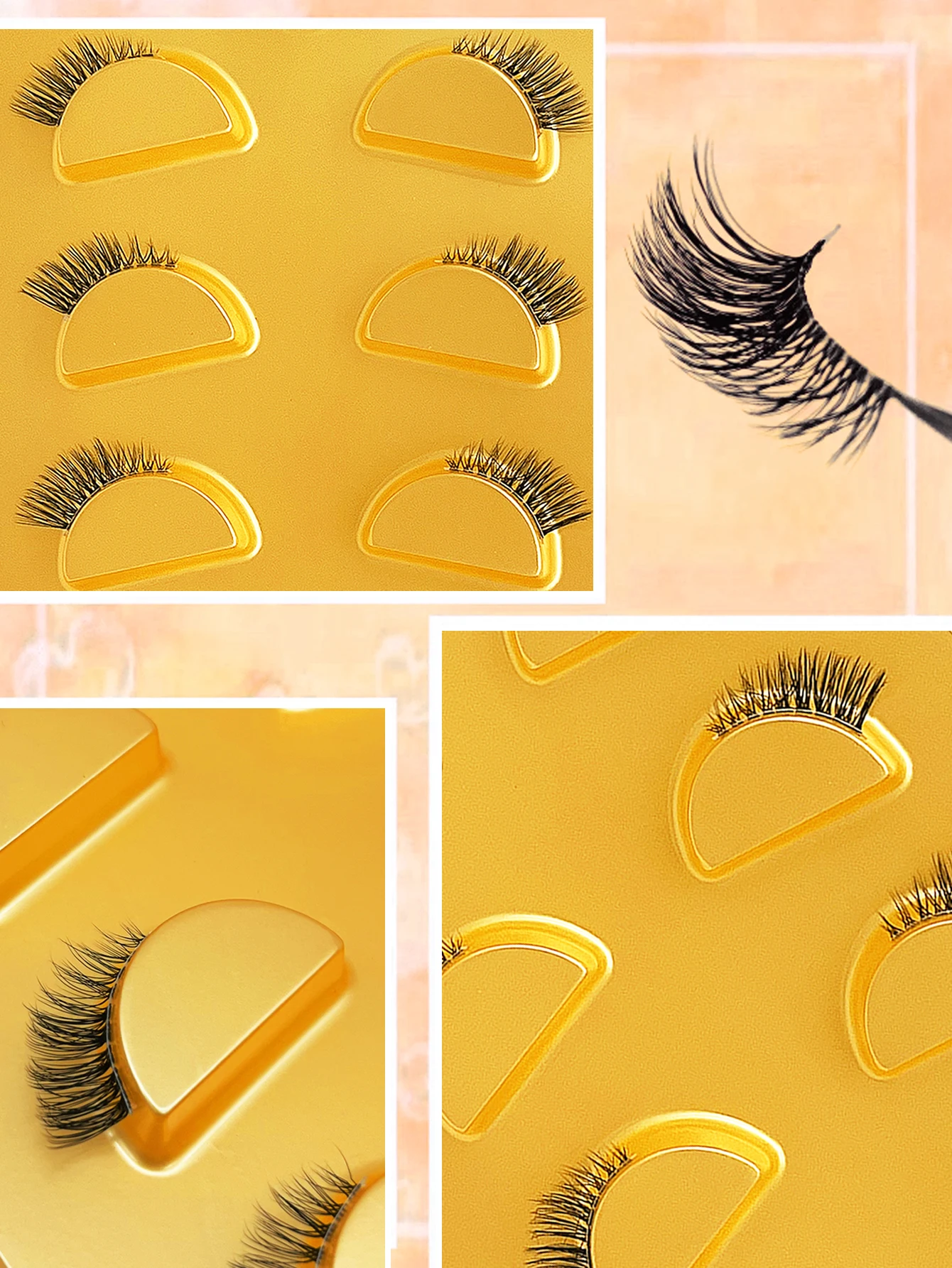 ขนตาปลอมแถบครึ่งตา 5 คู่ ความยาว 5-10 มม. D curl ขนตาปลอมบางธรรมชาติ ขนตาปลอมแบบใช้ซ้ําได้ easy t
