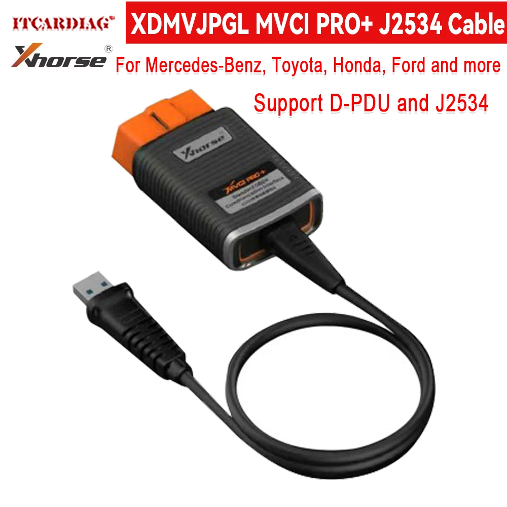 

XHORSE XDMVJP MVCI PRO+ J2534 Super Vehicle Diagnosis Programming Cable Support Multi-Vehicle and Multi-Protocol