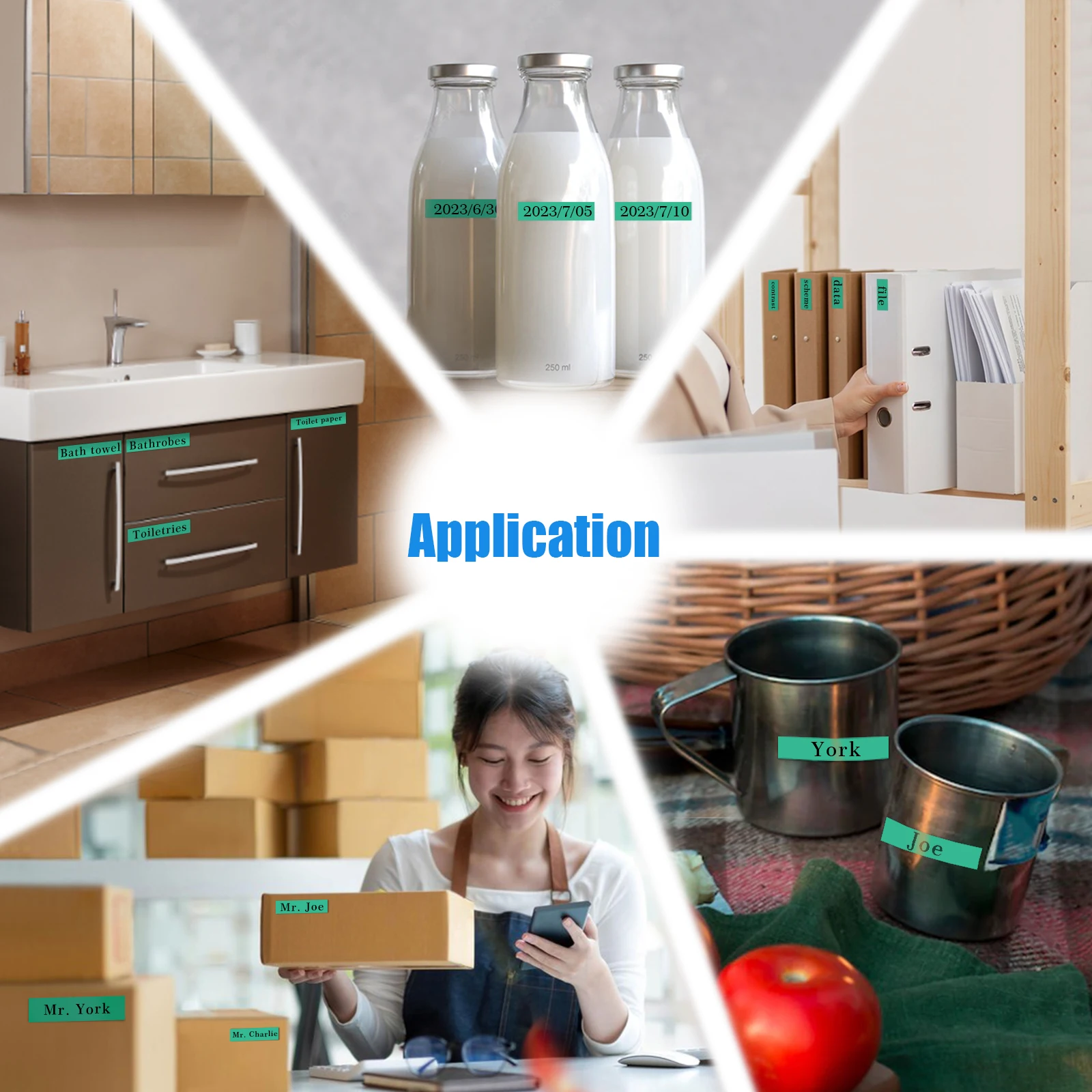 Greencycle 5 Stück Schwarz auf Grün Etikettenband Kompatibel mit Brother Ptouch Etikettendrucker für TZE 731 9/12/18/24mm x8m Etikettenband – Detail 6