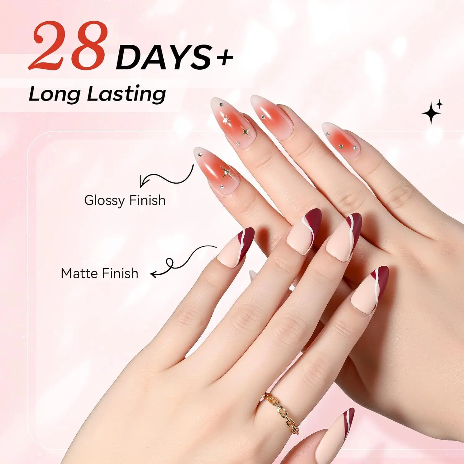 ชุดเจลทาเล็บ Makartt No Wipe Gel Top and Base Coat – เนื้อแมทและเงา, 3 ชิ้น ยาทาเล็บเจลแบบลอกออกได้ ติดทนนาน