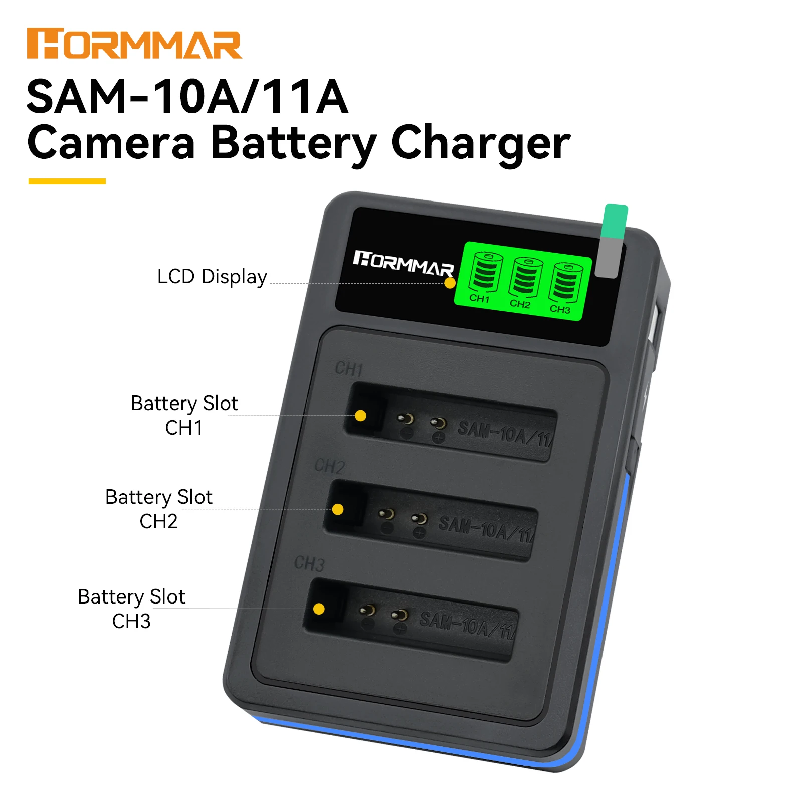 SAM-10A SLB-10A SLB-11A SAM-11A 3-Slot Triple LCD USB Charger for Samsung WB150 WB350F EX1 EX2F WB750 WB800F WB850F WB2100 TL350