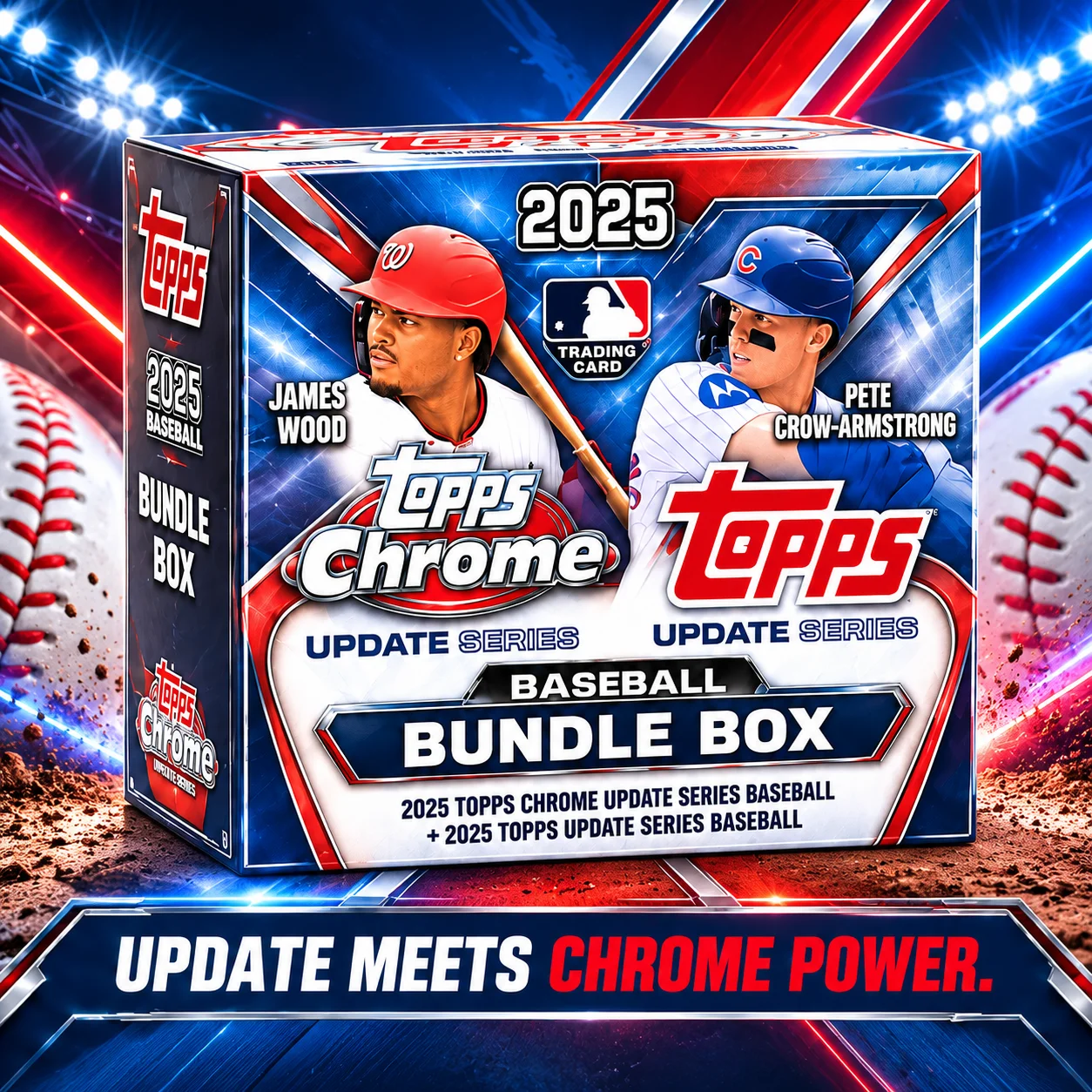 2025 Topps Baseball Update Series Bundle Featuring Chrome Update Blaster Box And Update Hanger Box, 87 Cards Total, MLB Trading Cards, Refractor, Raywave, Sepia And Diamante Foil Parallels