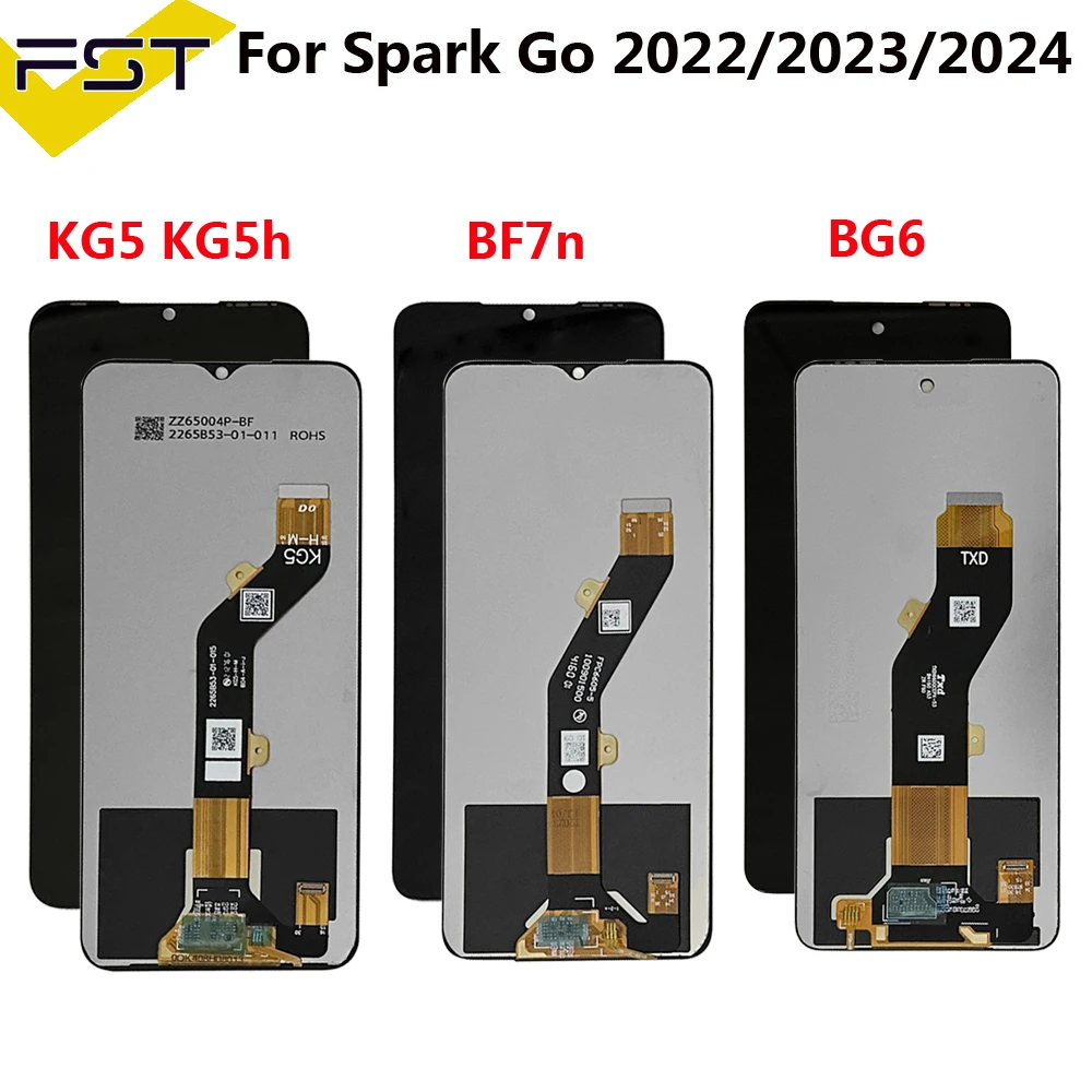 For Tecno Spark Go 2022 KG5 KG5h Display 2023 BF7n LCD Screen Touch Panel Digitizer SparkGO 2024 BG6 LCD Assembly