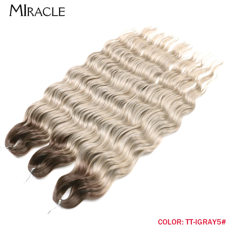 Miracle 24 ''Ocean Wave Vlechten Hair Extensions Gehaakte Vlechten Synthetische Haarkrul Ombre Krullend Blond Water Wave Nephaar