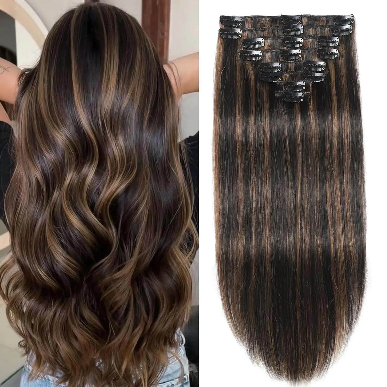 

Наращивание человеческих волос на заколке, человеческие волосы Remy, прямые яркие волосы на заколке, 100% настоящие мягкие человеческие волосы, 14 дюймов/140 г