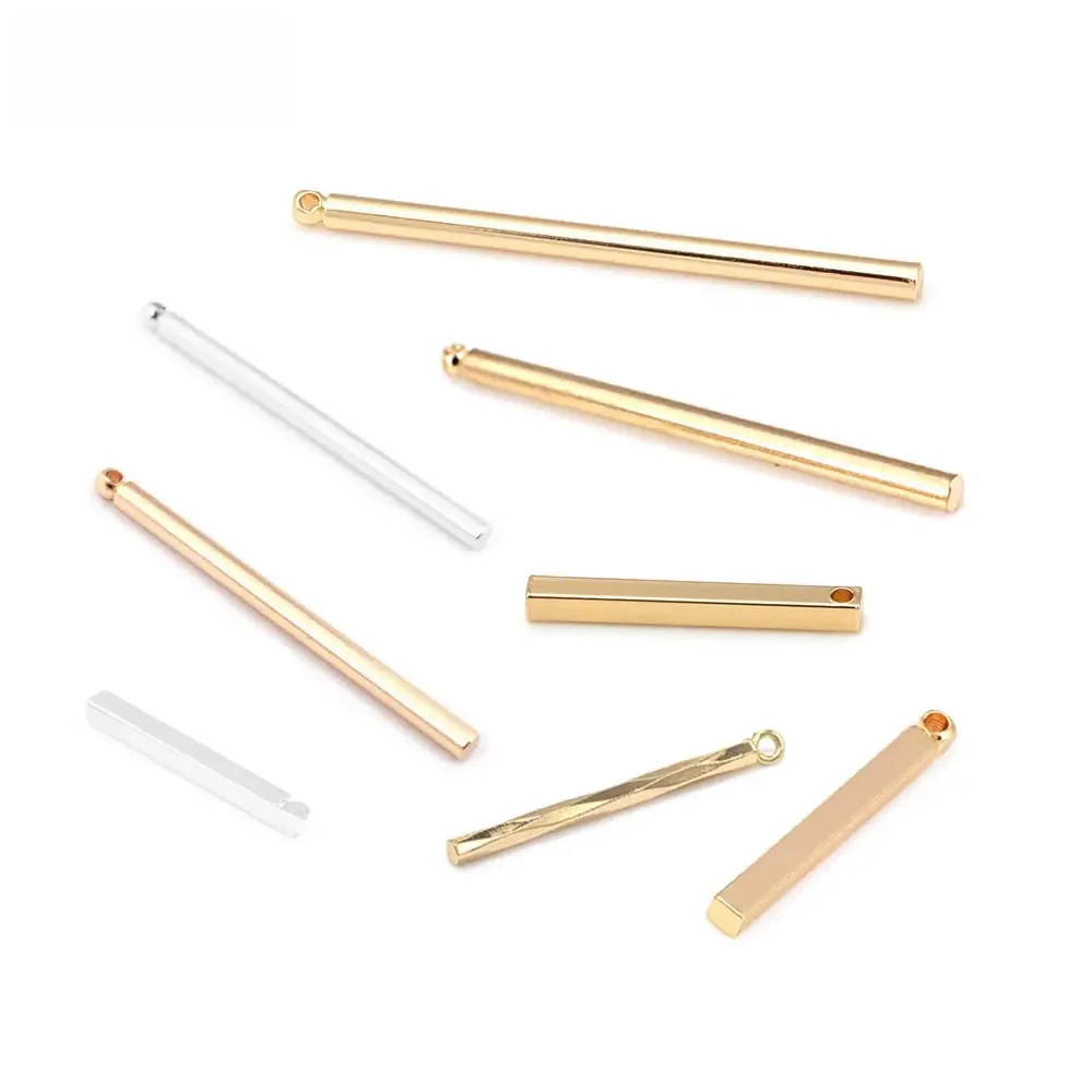 16mm 20mm 30mm 35mm 40mm 45mm 18 Karat Gold Farbe Messing runde oder quadratische Stange Charms Anhänger Schmuck machen DIY Befunde Zubehör