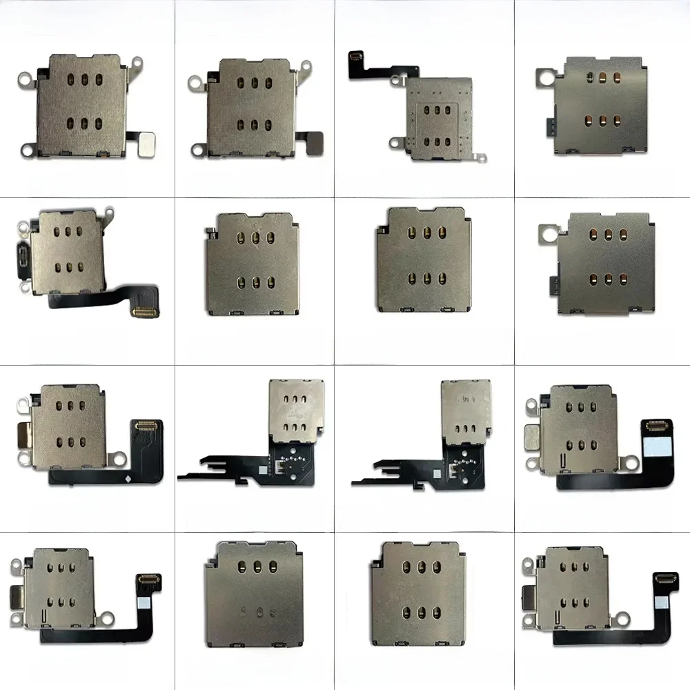 Nouveau lecteur de carte SIM pour iPhone 11 12 13 14 15 Pro Max Plus Mini double emplacement pour carte SIM adaptateur interne avec câble flexible