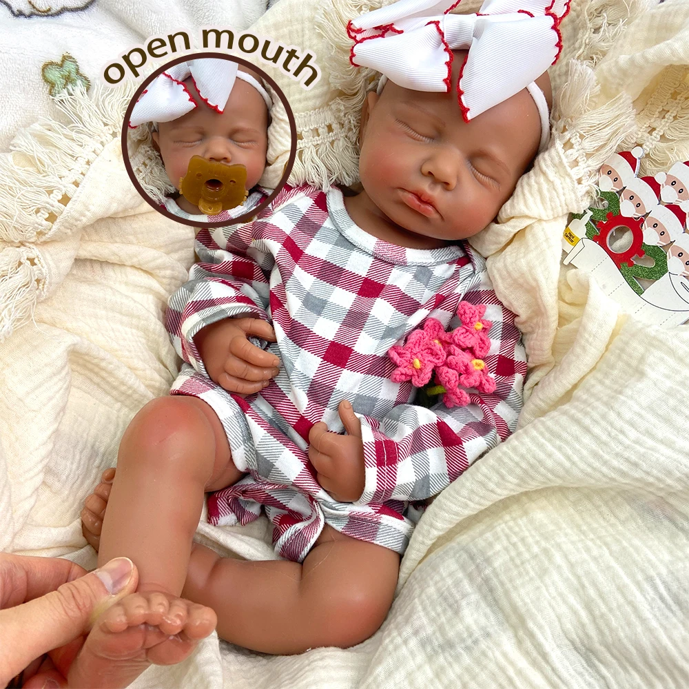 

20"Reborn Baby Doll Ultra Realistic Soft Silicone Lifelike Sleeping Soundly Newborn Waterproof & Huggable Christmas Festive Gift