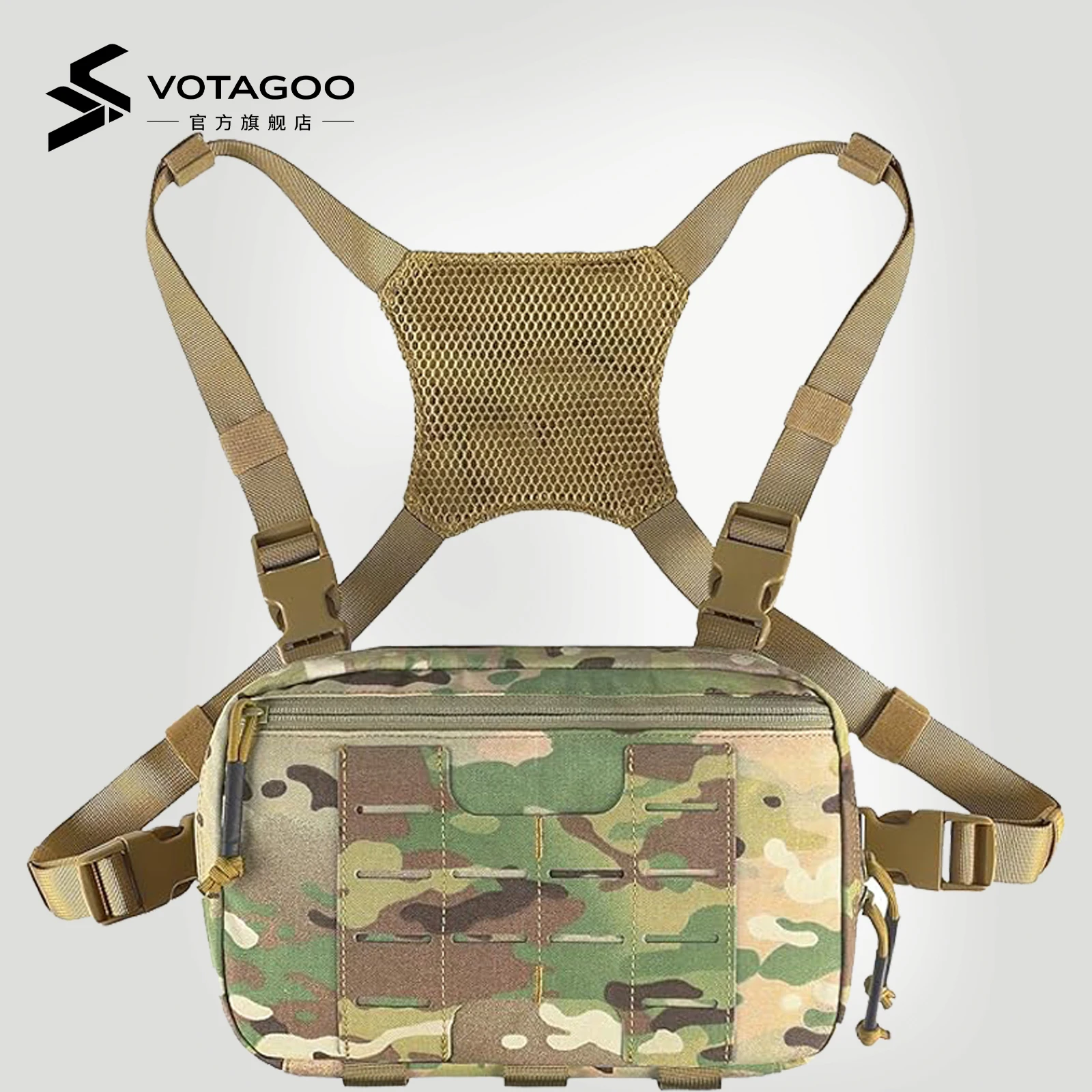 

VOTAGOO Тактический нагрудный пакет 2L Utility Molle Chest Rig CCW нагрудный чехол для пешего туризма, охоты, рыбалки, бега, EDC, уличный пакет