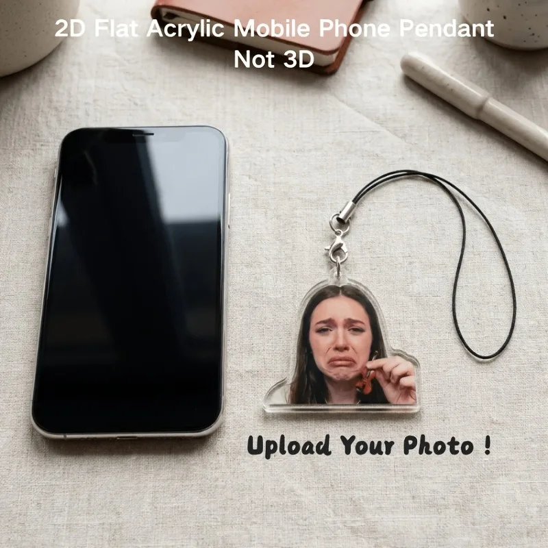 Custom 2D Flat Photo-Style Phone Lanyard; Custom Phone Charm, Bag Charm, Creative Phone Accessory, Fun Gift.