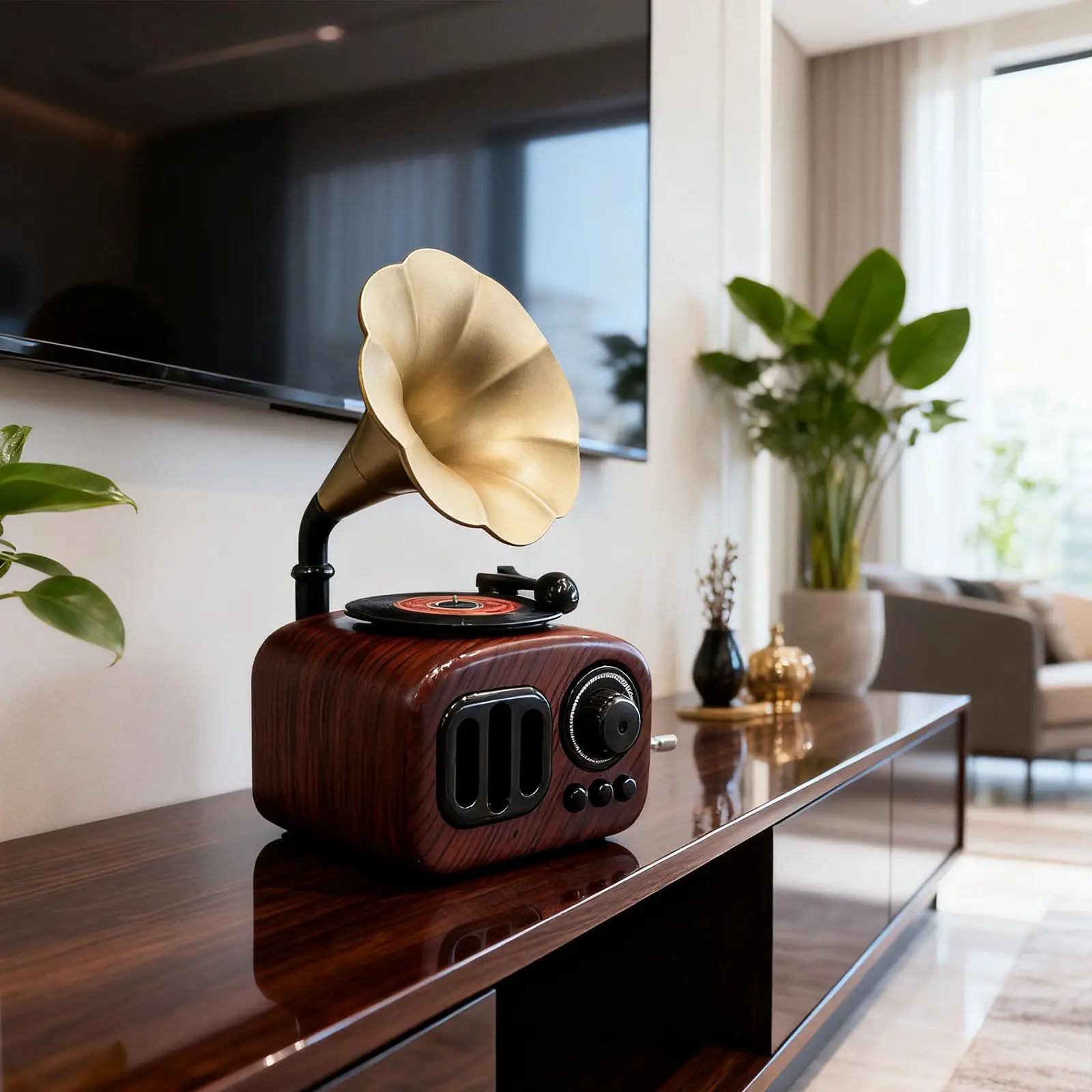 الفونوغراف صندوق تشغيل الموسيقى الكلاسيكية عيد الميلاد الحاكي اليد مكرنك عقارب الساعة لاعب سجل لغرفة المعيشة ديكور 2026 هدية السنة الجديدة #4