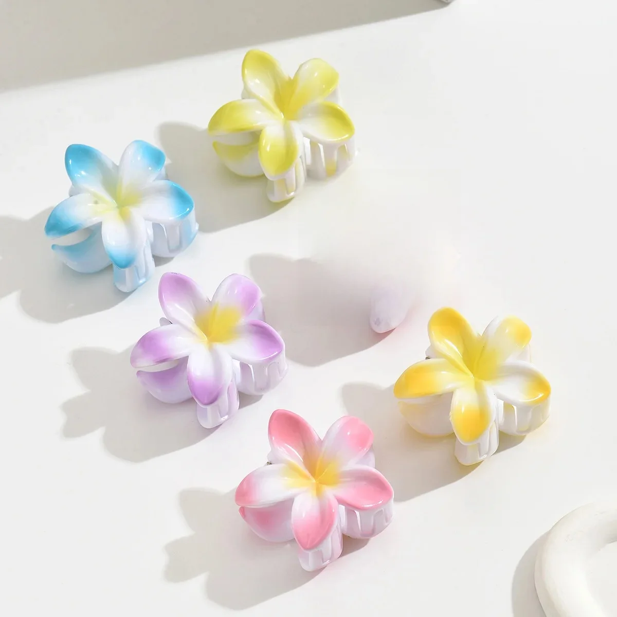 Pinces à Cheveux Coréennes Dégradées Colorées, Petite Fleur, Queue de Cheval, Requin, Accessoires de Plage pour Femme et Fille, 3 Pièces