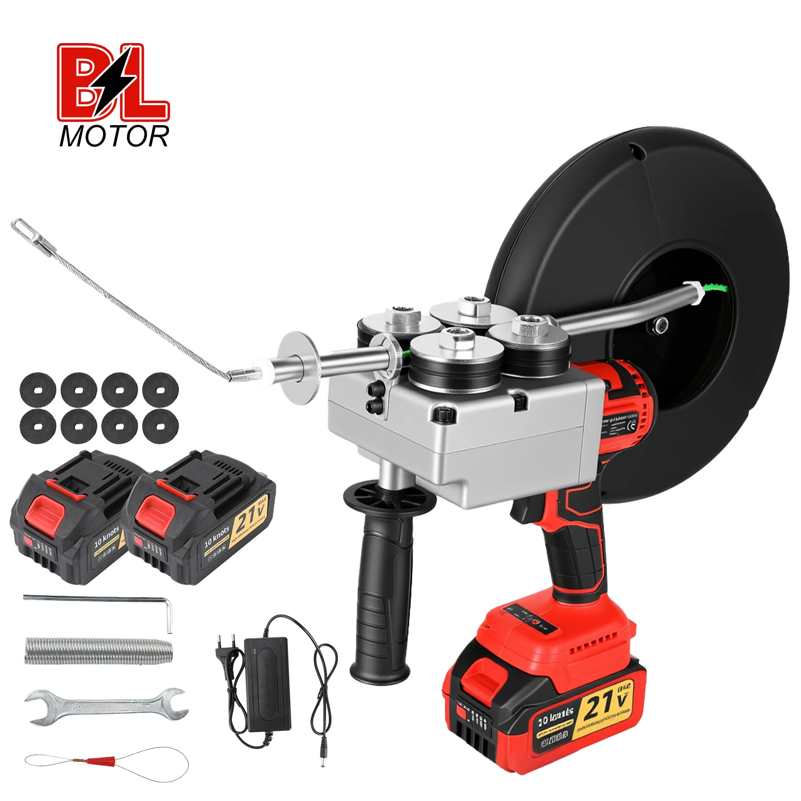 NUOVO 40m Filettatrice Dispositivo di Filettatura Automatico Estrattore di Filo Elettrico Cavo Push Wall Ricaricabile Li-Ion Stringing Machine