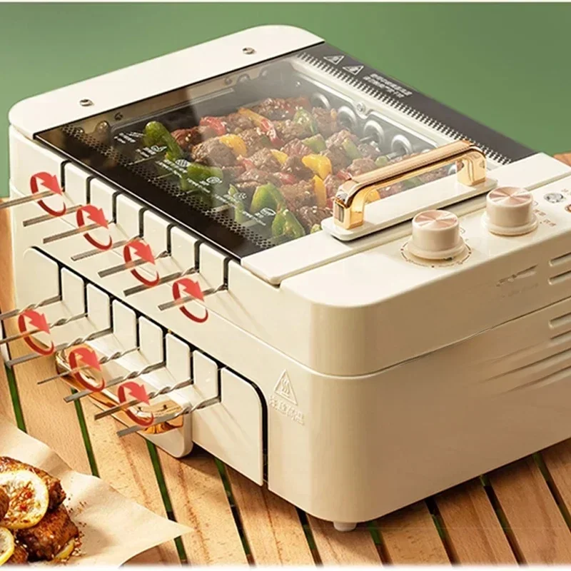 Upgrade automatische roterende barbecuepot Geïntegreerde pot Multifunctionele rookloze elektrische barbecueoven Elektrische grillpan - afbeelding 2