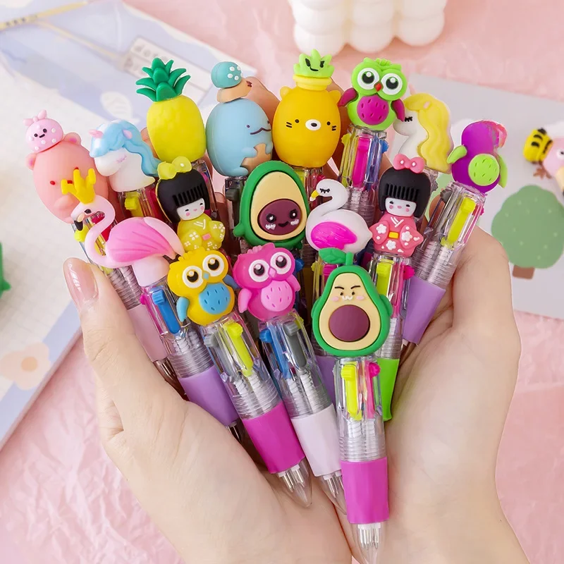 20 sztuk/partia Cute Cartoon 4 kolor Mini długopis Kawaii jednorożec Flamingo chowany długopis artykuły papiernicze prezent szkolne materiały biurowe — zdjęcie produktu 7