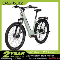 E-Bike 98% New DERUIZ Quartz SUV 27.5 Inch E-Mountain Bike 250W 55Nm 8 Gang Off-Road Commuter Electric bicycle For Men/Women