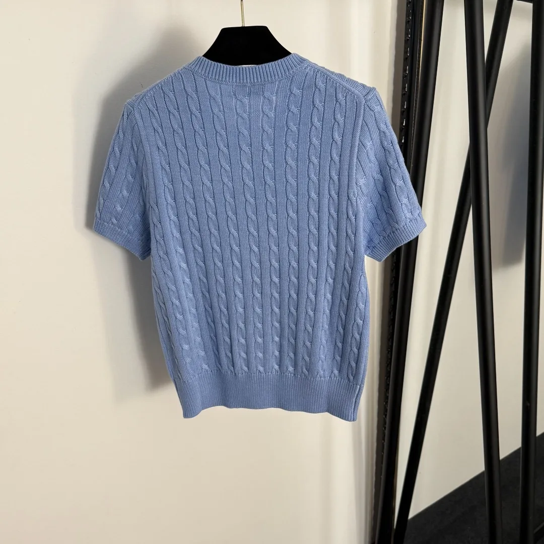 

2025 Summer and Autumn New Women's Short Sleeve Knitted Cardigan