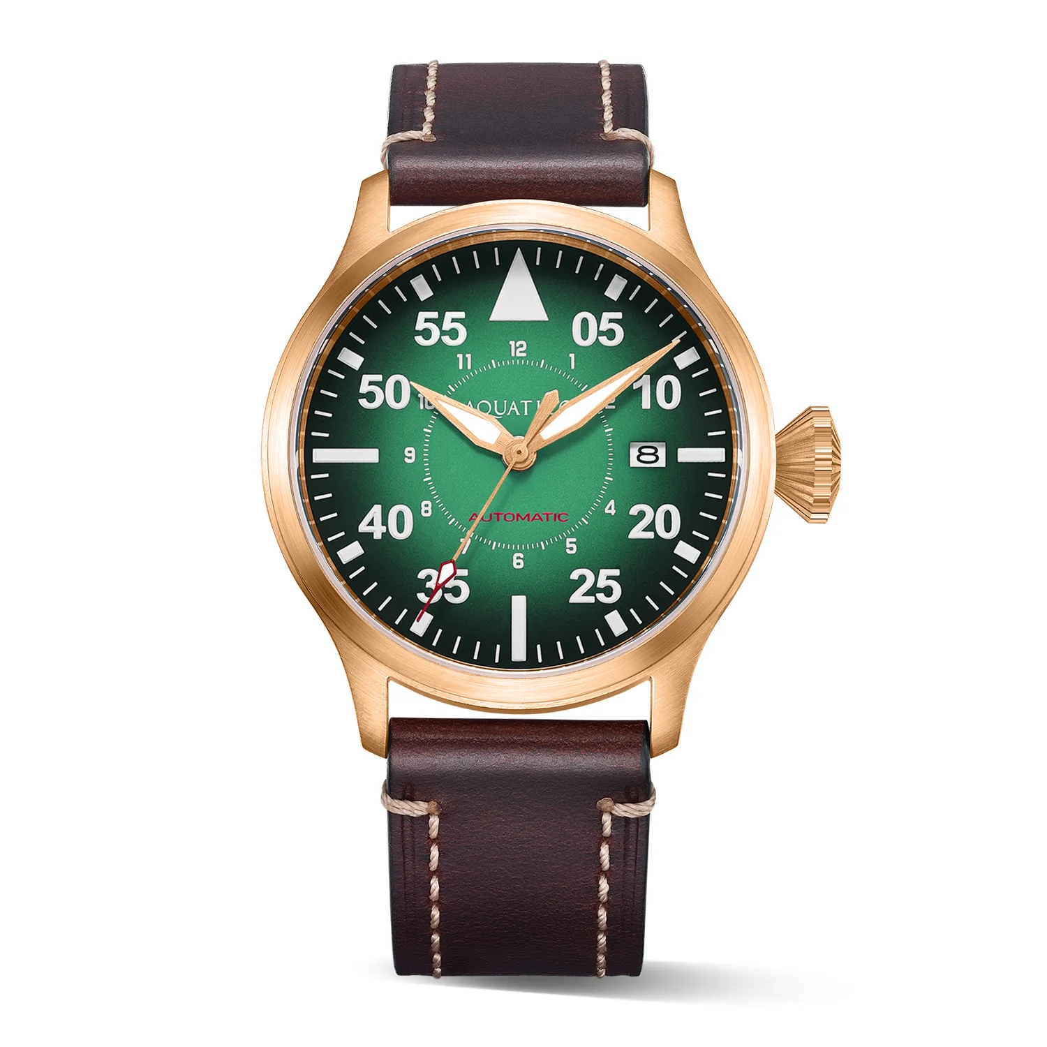 Bronze Horizon Hawk Gradient Green Dial Automatic Pilot Watch