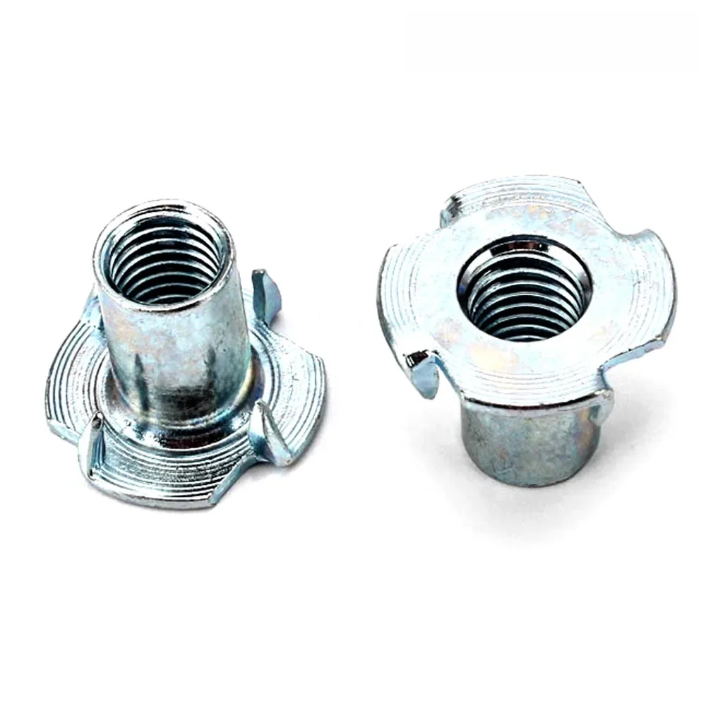 2/10/20 pièces M4 M5 M6 M8 M10 M12 haute qualité épaissir acier quatre griffes haut-parleur écrou aveugle à dents insérer té T écrou meubles