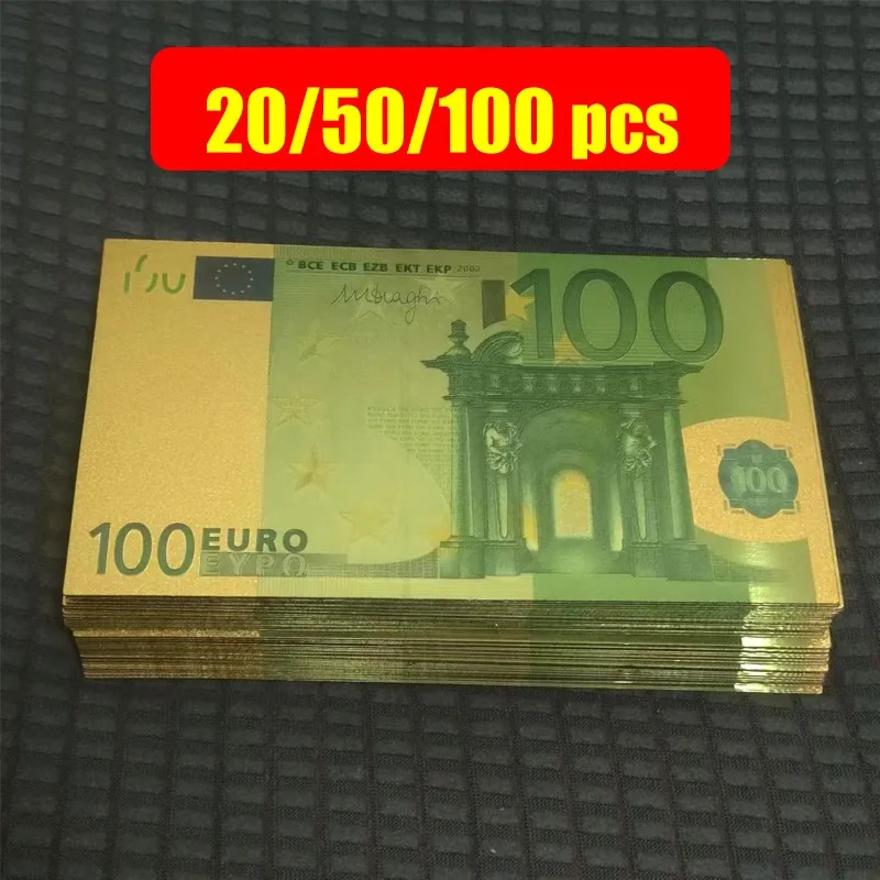 

20/50/100pcs 100 Euro Bill Fake Money Plastic European Banknote 100 Euro Gold Banknotes Gifts Collection