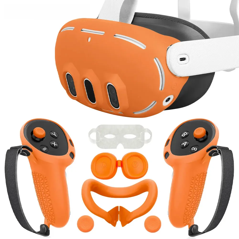 Zestaw silikonowych osłon ochronnych do kontrolera zestawu słuchawkowego Quest 3 VR Uchwyt Obudowa Obiektyw Osłona twarzy Do Meta Quest 3 Akcesoria — zdjęcie produktu 7