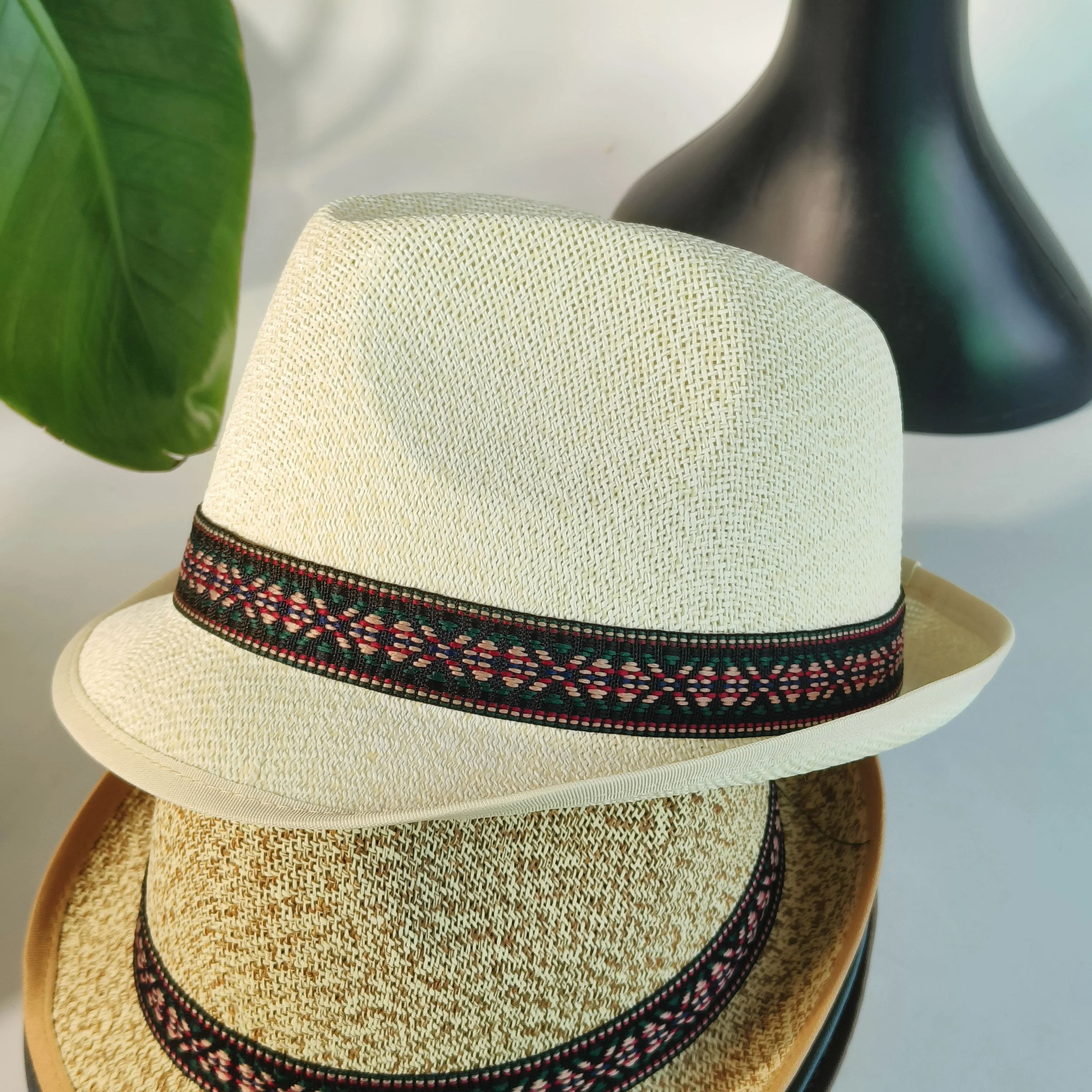 

Мужская летняя соломенная шляпа-федора, дышащая пляжная шляпа от солнца, ручной работы, винтажная панама, французская шляпа-трилби, кубинская дорожная шляпа