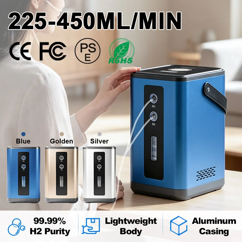 Desktop Hydrogen Inhalation Machine 225ML 450MLl High Purity H2 Hydrogen Water Oxyhydrogen HHO Generator for Health Recovery
