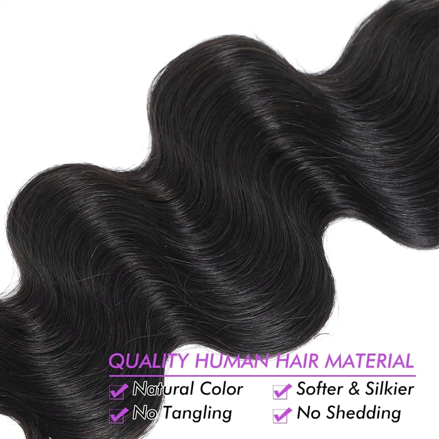 Body Wave Clip In Hair Extension Human Hair Natural Black Wavy 10-26 Inches Clip In Hair Extensions For Women 8Pcs 120G