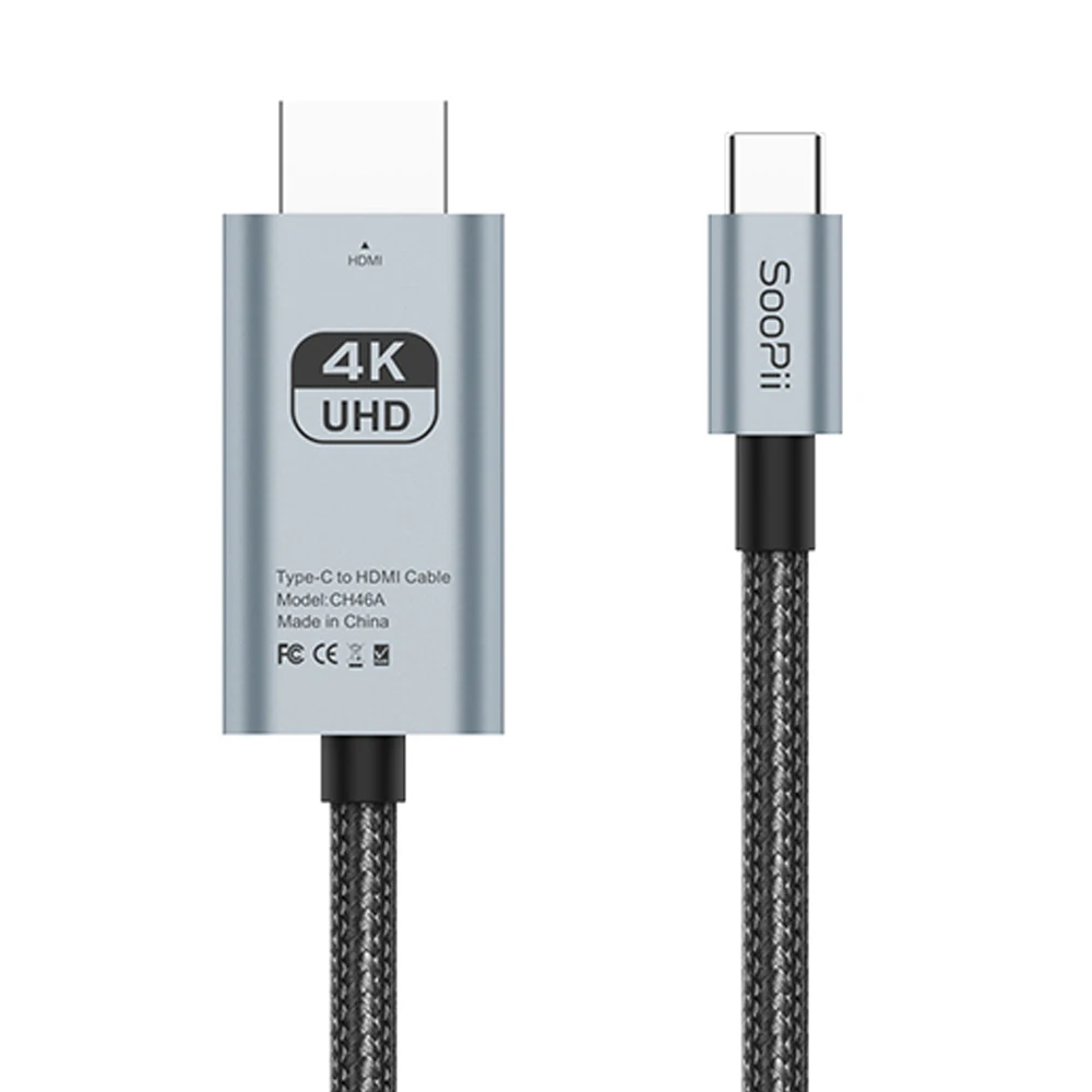 Soopii USB C to HDMI 2.0 4K TV Connection Mirroring Cable CH46A