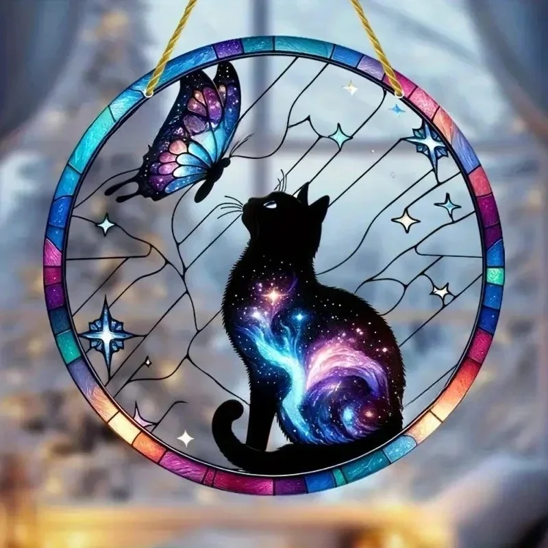 Attrape-soleil suspendu créatif en forme de colibri, signes en acrylique, guirlande ronde, décoration de porche