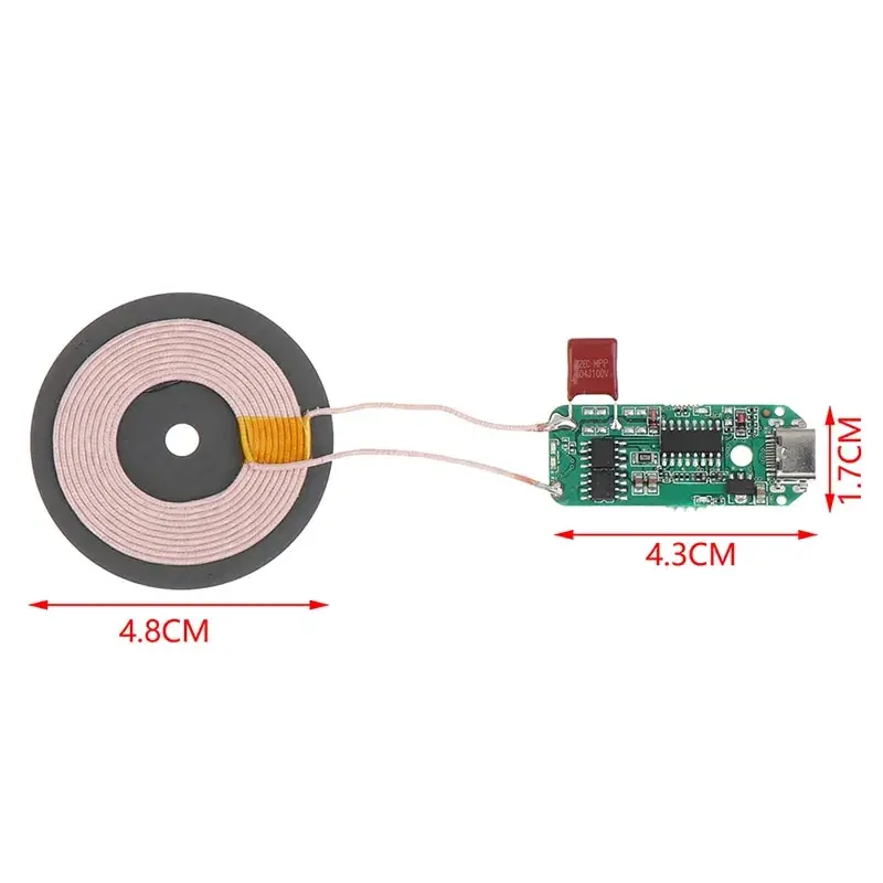 5V Wireless Transmitter Module Coil Circuit Board 5W/10W/15W Type-C Fast Charging Phone Wireless Charger PCBA DIY Accessories