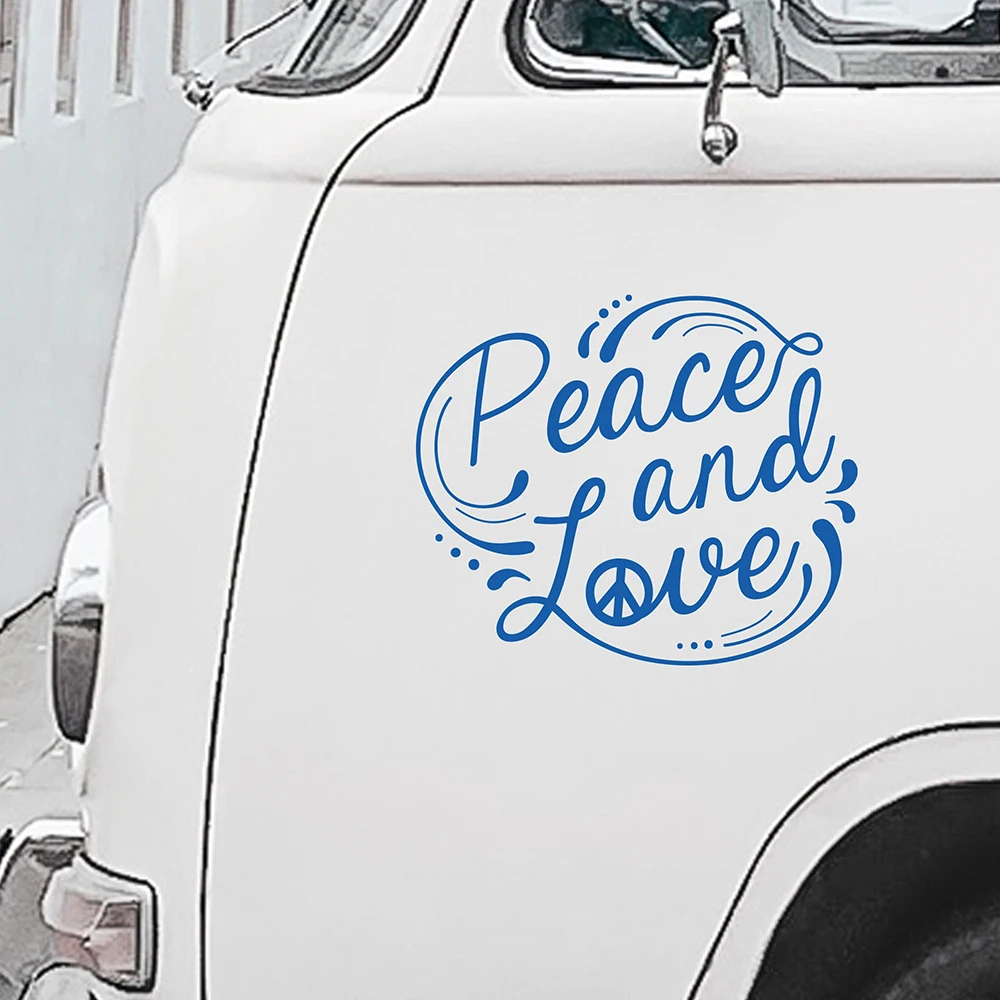 Estilo do carro paz amor adesivo, hippie van railer campista suv decalques acessórios filme adesivos peças de decoração automática