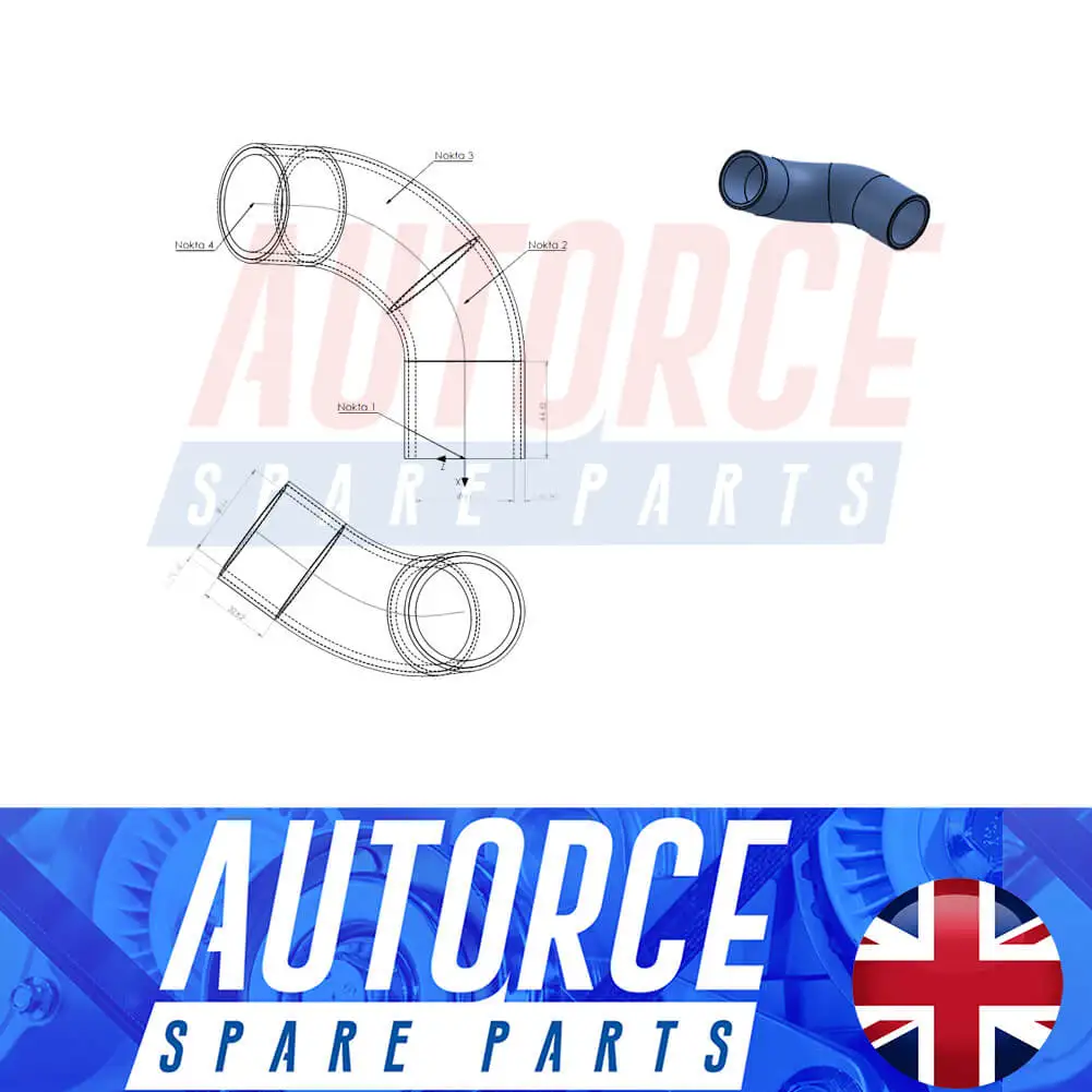 Intercooler Turbo Hose Pipe For Volvo 1.6 D (2005 - 2012) 6M516C646GC, 1672189, 6M516C646GA - AUTORCE