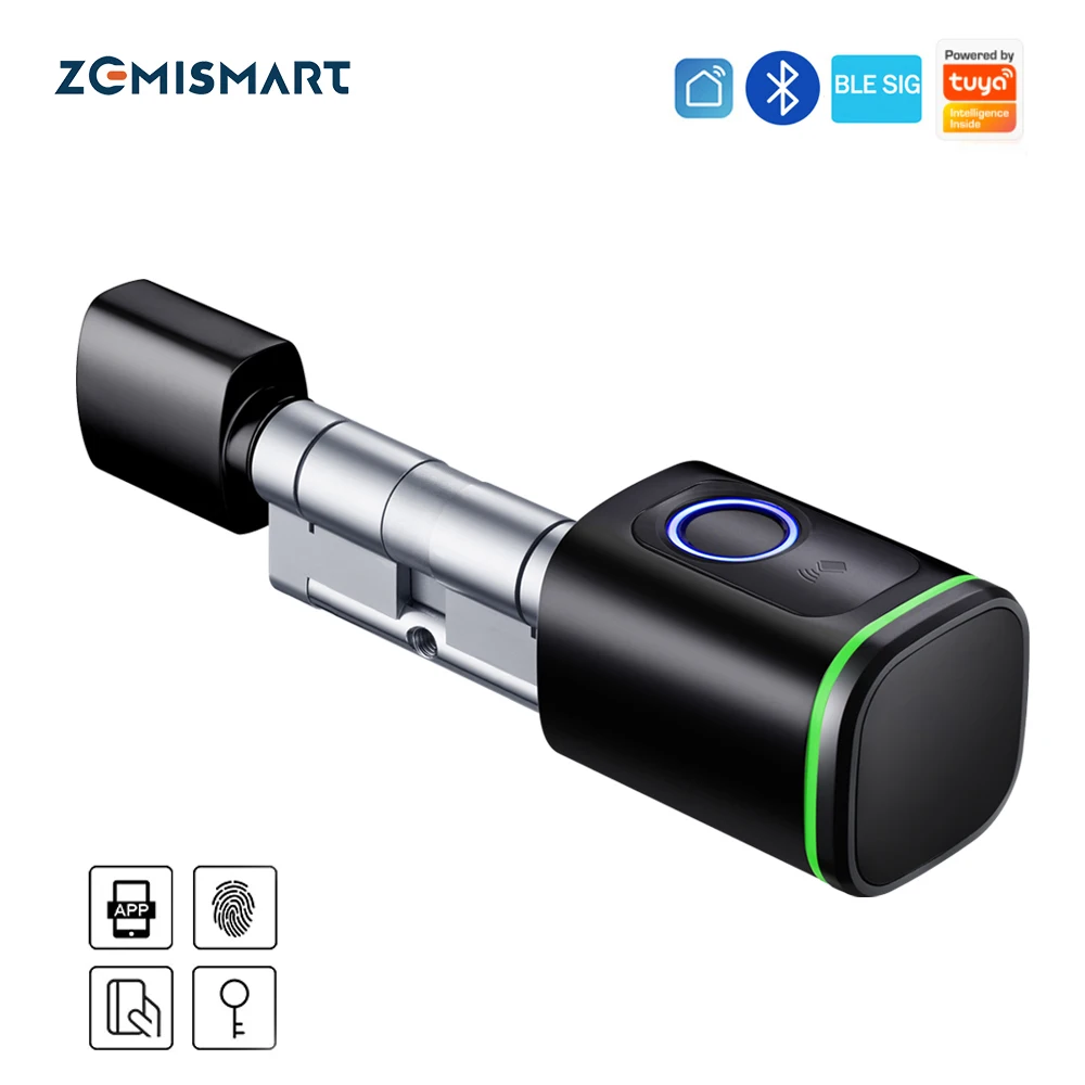 Zemismart Tuya BLE Smart Home Security serratura della porta fai da te cilindro nucleo elettronico domestica APP chiave IC Card sblocco delle impronte digitali