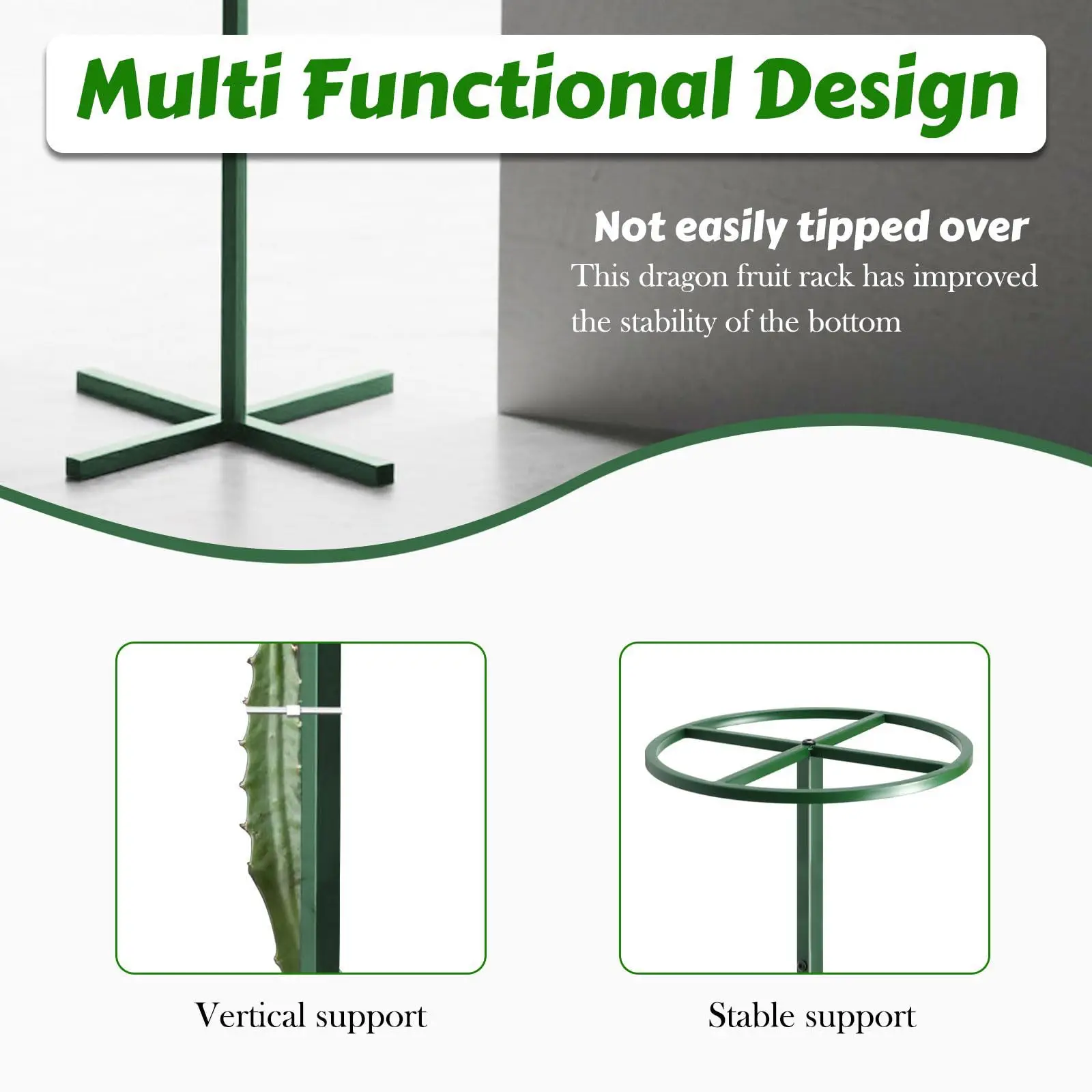 62-Inch Adjustable Support Frame Metal Dragon Fruit Stand Adjustable Vertical Gardening Trellise Indoor Outdoor Support image 5