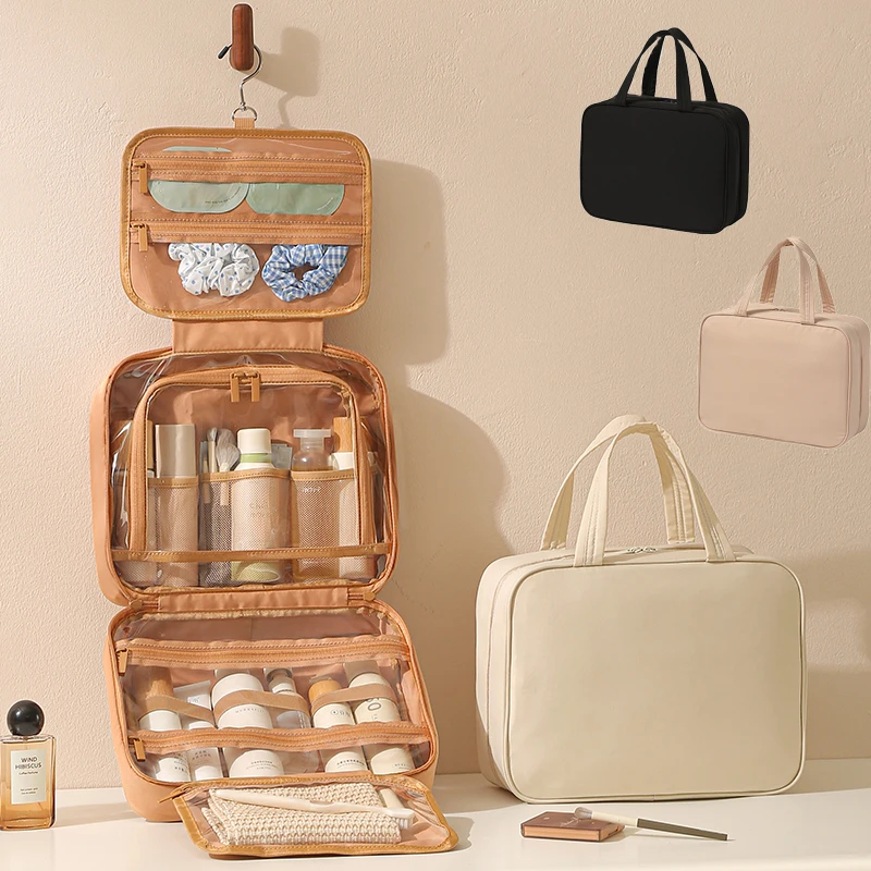New Hanging Cosmetic Bag for Women Portable Storage Makeup Organizer Large Capacity Travel Toiletry Storage Bags
