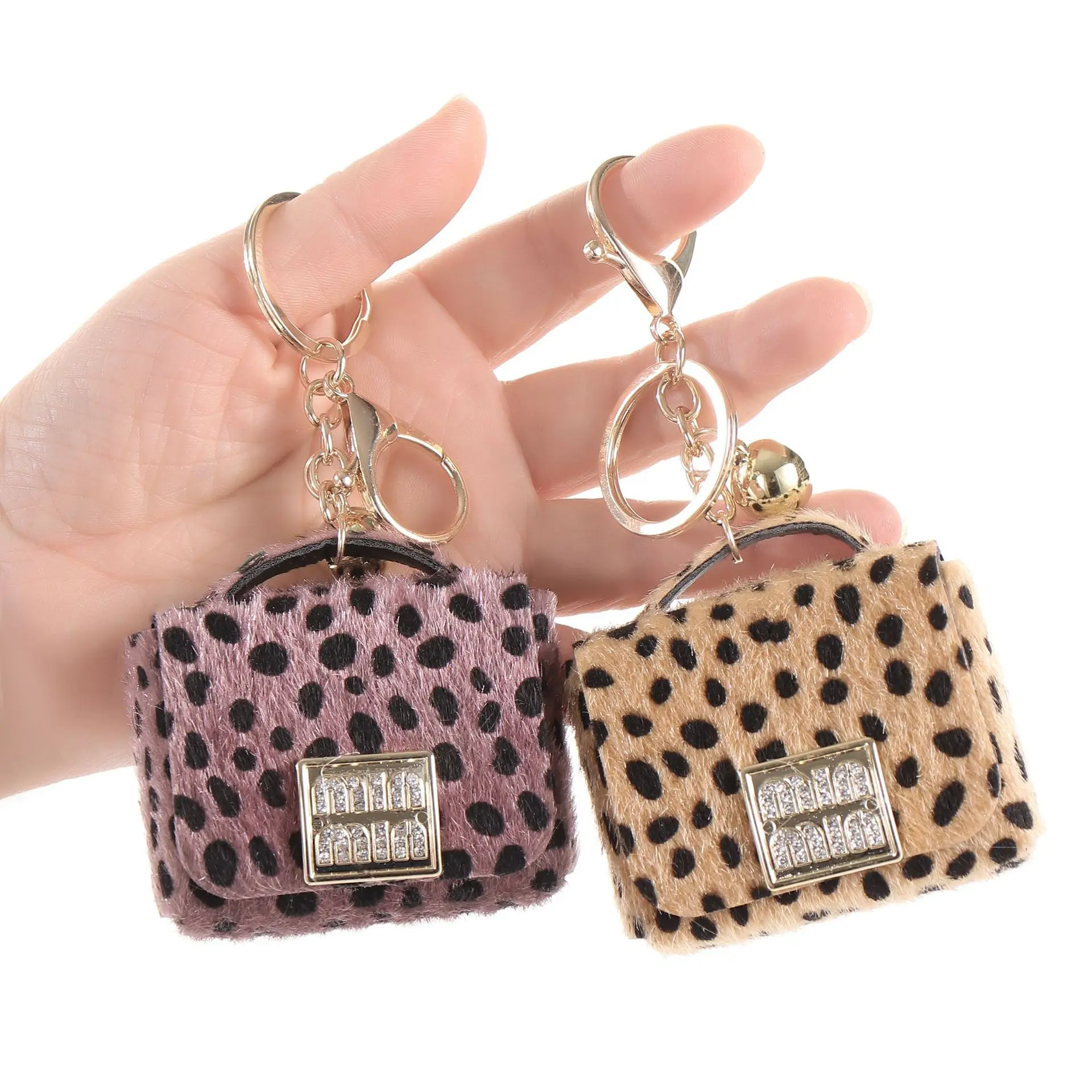 Leopard print mini bag keychain bag accessories