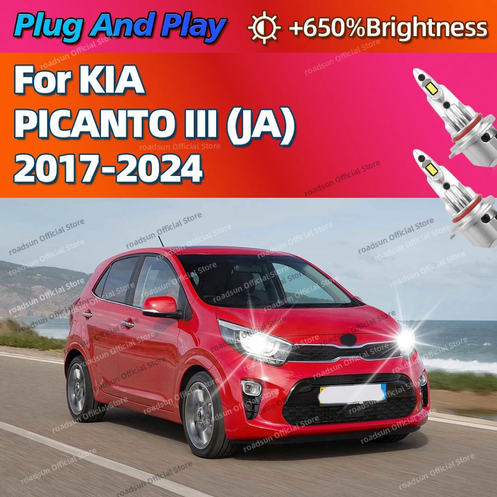 2Pcs 160W LED Light Mini Head Lamp 1:1 Size Wireless Car Headlight For KIA PICANTO III JA 2017-2024 2018 2019 2020 2021 2022