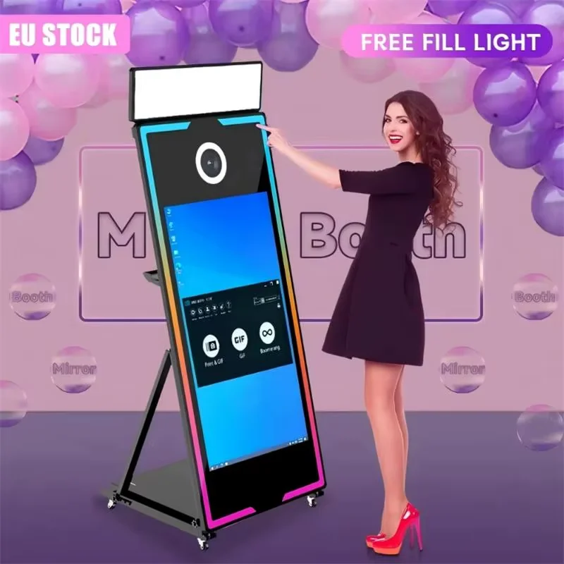 2026 Touchscreen-Fotobox, tragbar, 40 Zoll, 65 Zoll, Magic Mirror Fotoautomat für Hochzeiten und Events