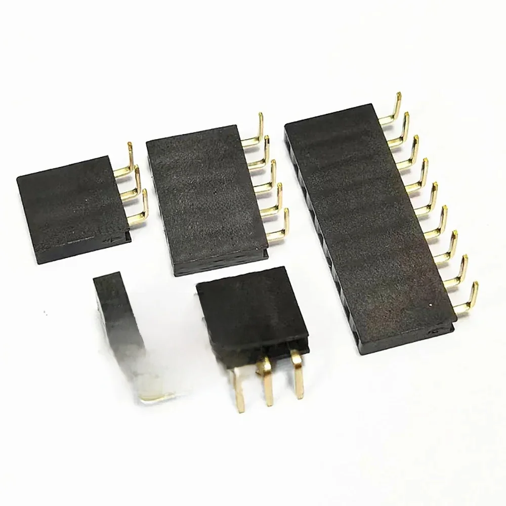 10szt 2.54mm Kąt prosty Wygięty Jednorzędowy 90D PH8.5 3P 4P 5P 6P 7P 8P 40P Rohs Pozłacane PCB Żeńskie złącze pinowe Gniazdo — zdjęcie 2