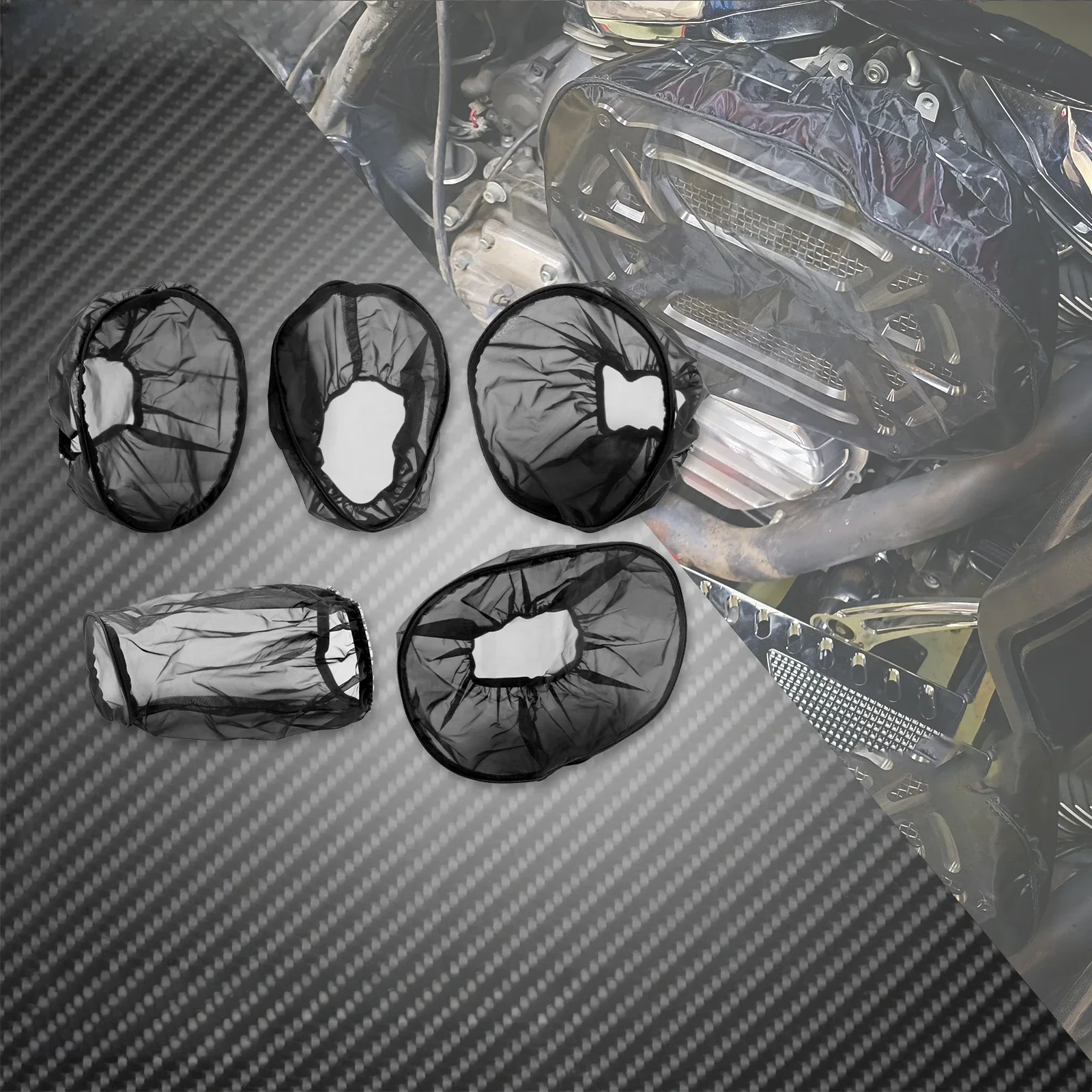 Motorrad Regen Socke Luftfilter Abdeckung Wasserdichte Schutzhülle Schwarz Für Harley Touring Dyna Softail Sportster 883 1200 48 72