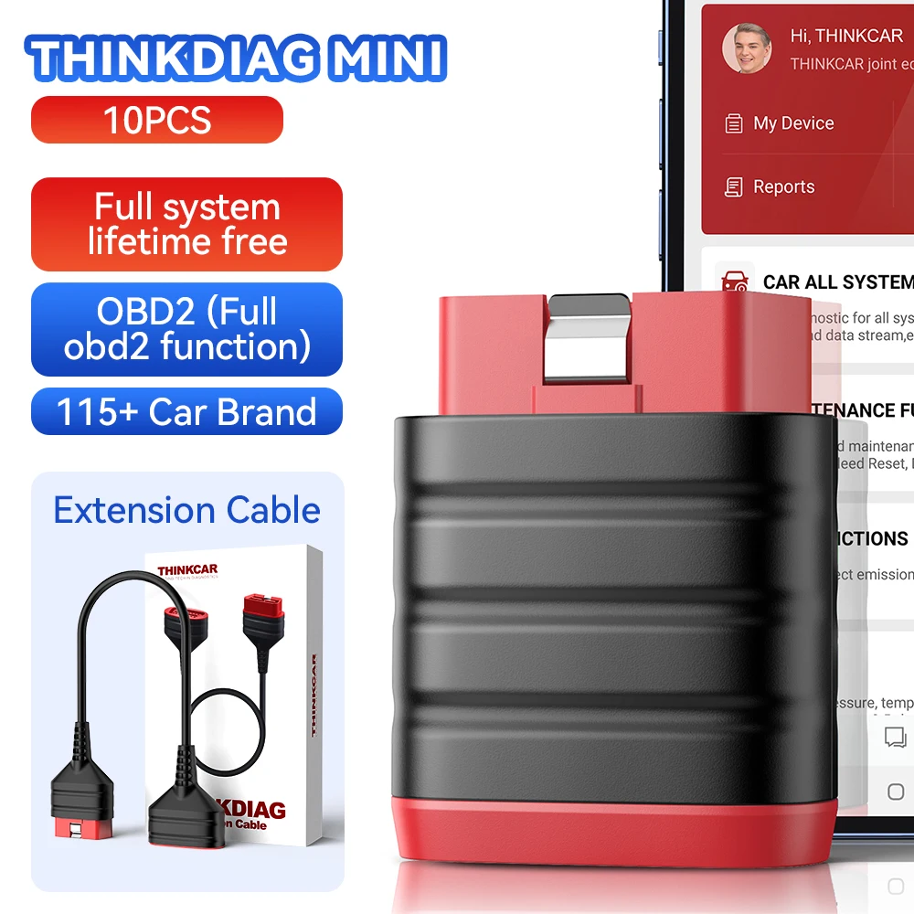 10/50 PCS THINKCAR THINKDIAG MINI OBD2 Scanner tool auto full system car diagnostic tools code reader lifetime free update