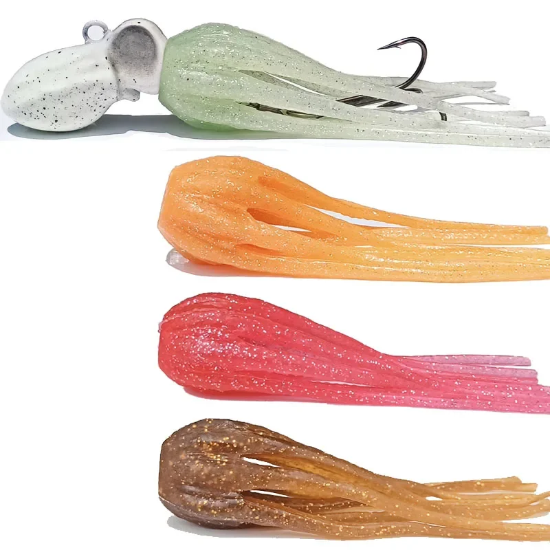 1PC Glow Trolling Lure Octopus Squid Skirt Bait Big Game Drag Fishing Lure Tail Akcesoria wędkarskie — zdjęcie 2