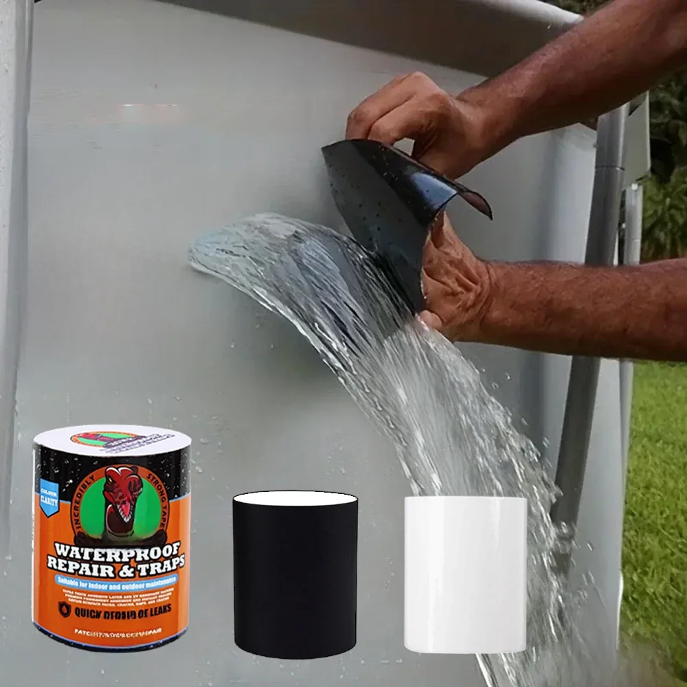 Ruban Imperméable Noir/Transparent, Haute Résistance, Adapté pour Anneau de Natation, Tente, Conduite d'Eau, Réparation de Bassin