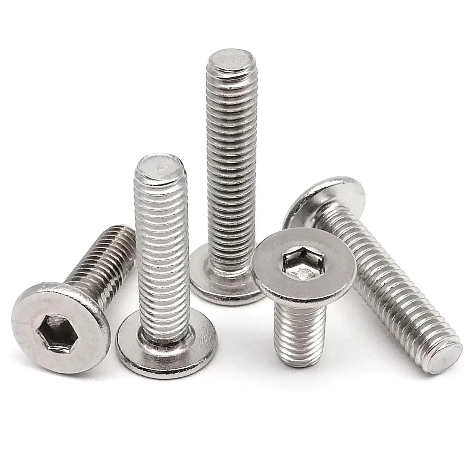 CM M2 M2.5 M3 M4 M5 M6 M8 Hex Hexagon Socket Ultra Dunne Platte Wafer Inbusbout Schroef 304 A2-70 Roestvrij staal - afbeelding 2